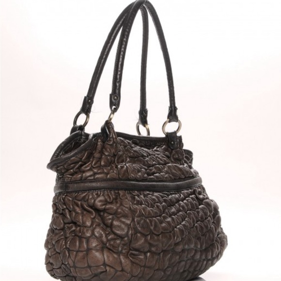 FENDI Bubble Calfskin Leather Large Chef Shopper Tote Brown Bag Authentic - Picture 2 of 11